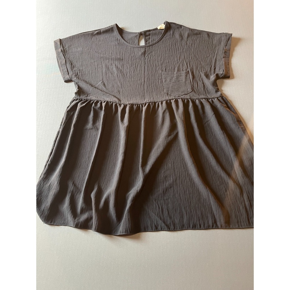 LOVELY MELODY Women's XXL‎ Short Sleeve Ruffle Top Color Black